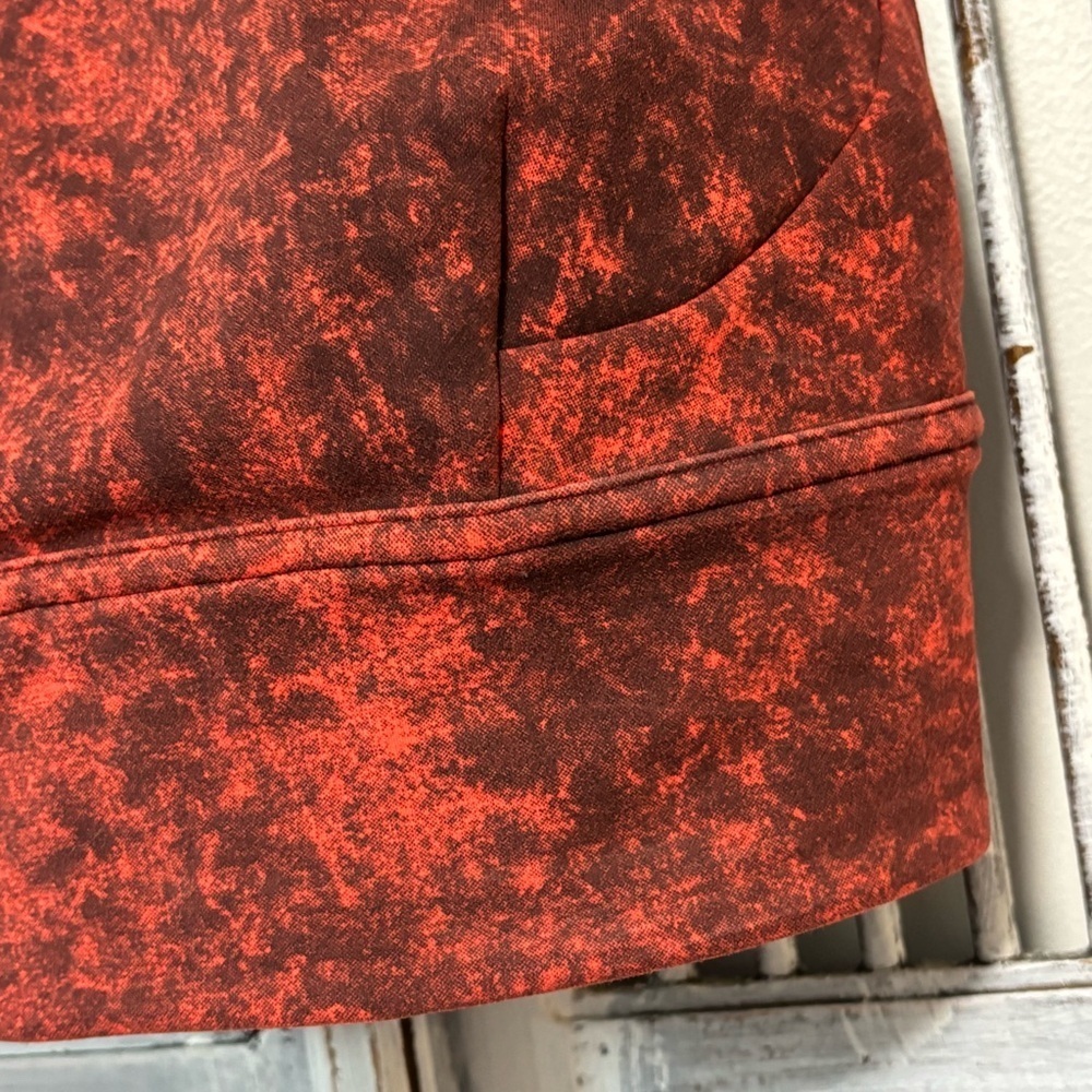 Lululemon Wunder Train Longline Bra C/D Cup Denim Wash Print Autumn Red Black - Picture 6 of 7